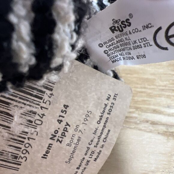 Russ Home Buddies - Zippy the Zebra - 1995 - Vintage - With Tag - Picture 7 of 7